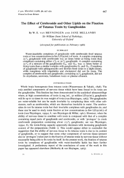 The Effect of Cerebroside and Other Lipids on the