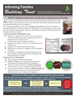 Changes to DSM - Informing Families