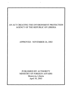 Environment Protection Agency Act of Liberia