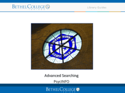 Advanced Searching PsycINFO