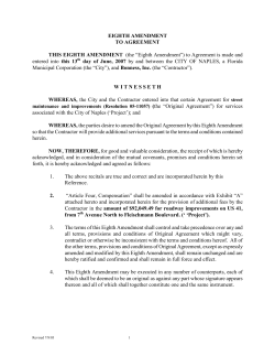 EIGHTH AMENDMENT TO AGREEMENT THIS