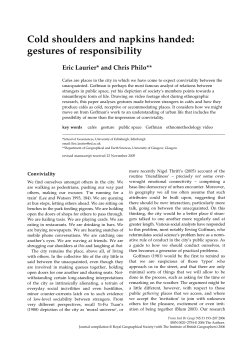 Cold shoulders and napkins handed: gestures of