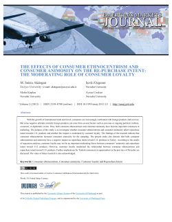 THE EFFECTS OF CONSUMER ETHNOCENTRISM AND