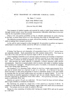 175 l\iULE TRANSPORT BY i FORWARD SURGICAL UNITS. By