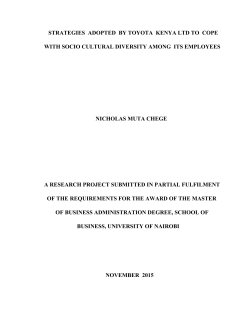 Strategies adopted by Toyota Kenya ltd to cope with socio cultural