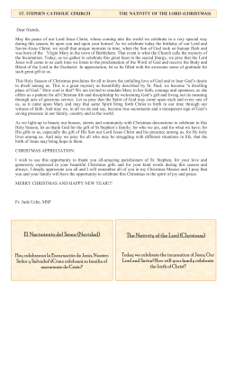 The Nativity of the Lord (Christmas) El Nacimiento del Senor (Navidad)
