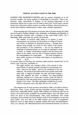 Sydney Auction Sales in the 1840s