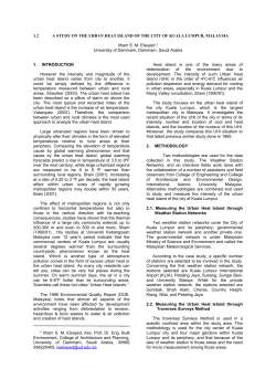a study on the urban heat island of the city of kuala lumpur