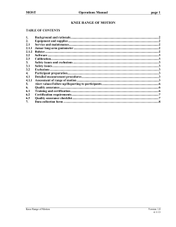 Knee Range of Motion - Multicenter Osteoarthritis Study (MOST)