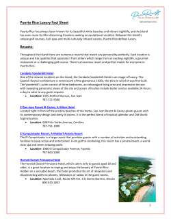 Puerto Rico Luxury Fact Sheet Resorts