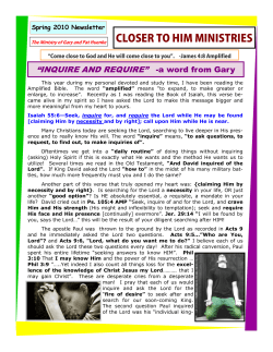 Spring 2010 Newsletter.pub