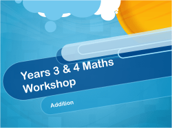 Maths Addition Workshop Presentation
