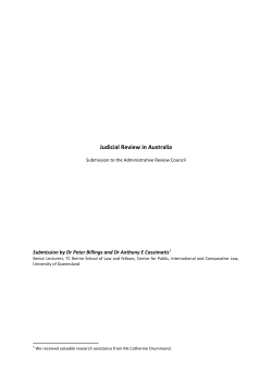 submission to ARC inquiry on judicial review