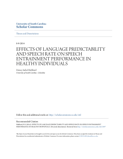 effects of language predictability and speech rate on speech