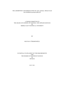 THE ADSORPTION AND DISSOCIATION OF AsH3 and B2H6