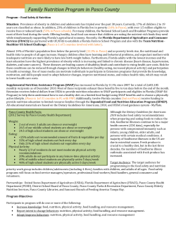 Family Nutrition Program in Pasco County