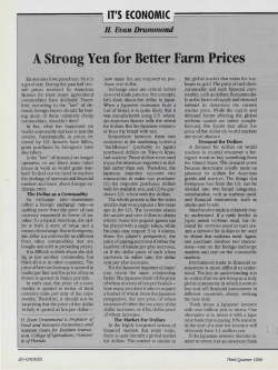 A Strong Yen for Better Farm Prices