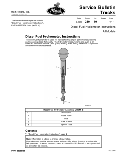 Diesel Fuel Hydrometer, Instructions