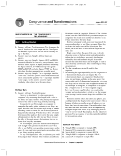 Congruence and Transformations