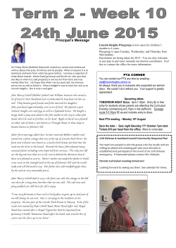 Principal`s Message - Lincoln Heights School