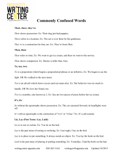Commonly Confused Words - University Writing Center