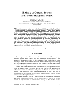 The Role of Cultural Tourism in the North