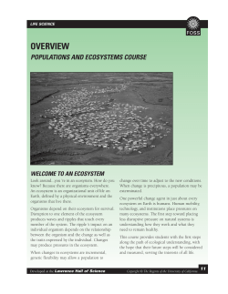 POPULATIONS AND ECOSYSTEMS COURSE