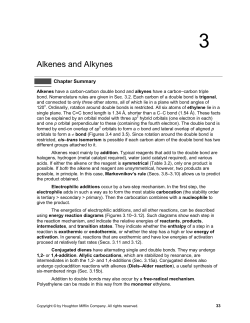 Alkenes and Alkynes