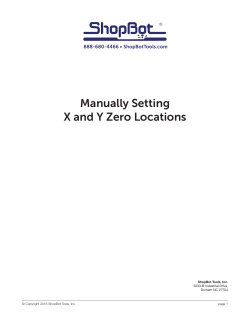 Manually Setting X and Y Zero Locations