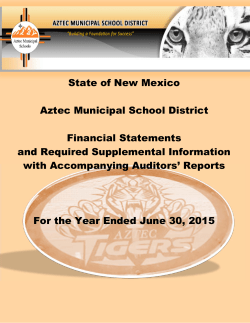 State of New Mexico Aztec Municipal School District Financial