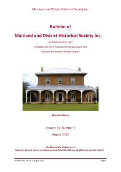 Bulletin August 2012 - Maitland Historical Society