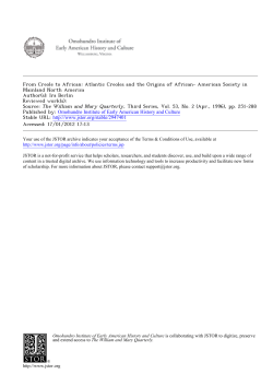 From Creole to African - San Jose State University