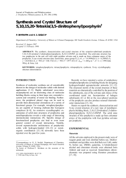 Synthesis and Crystal Structure of 5,10,15,20