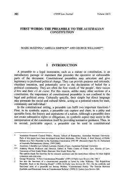 First Words: The Preamble to the Australian