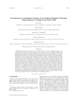 The Importance of Atmospheric Dynamics in the Northern