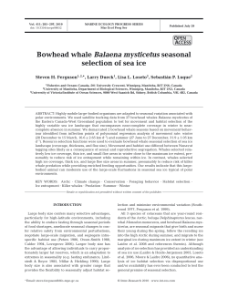 Bowhead whale Balaena mysticetus seasonal selection of sea ice