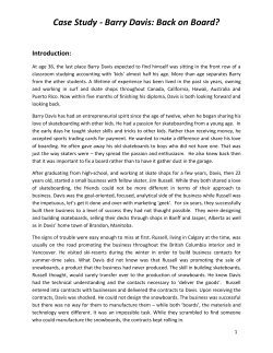 Case Study - Barry Davis: Back on Board?