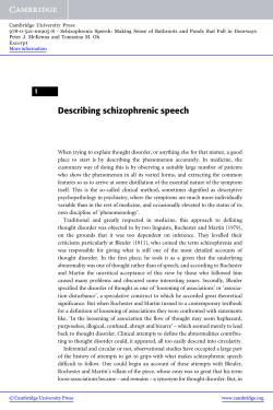 Describing schizophrenic speech - Beck-Shop