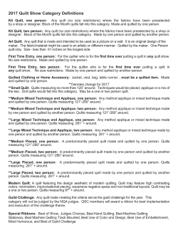 Quilt Show Catagory Definitions