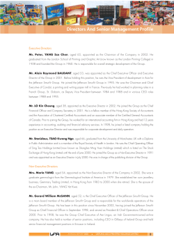 Directors And Senior Management Profile