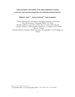Data on spinel compounds