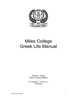 Miles College Greek Life Manual