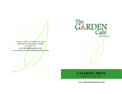 catering menu - The Garden Cafe and Catering