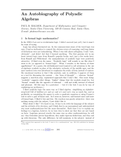 An Autobiography of Polyadic Algebras