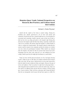 Homeless Queer Youth: National Perspectives on Research, Best