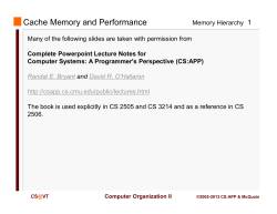 Cache Memory and Performance