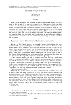 160 SOURCES OF LAW IN THE US 1A. Panevina 2E. Galiullina
