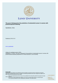 The use of ultrasound in the prediction of endometrial cancer in