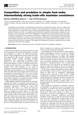 Competition and predation in simple food webs: intermediately