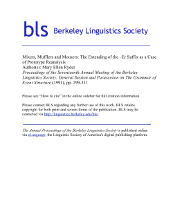 b Berkeley Linguistics Society - Linguistic Society of America
